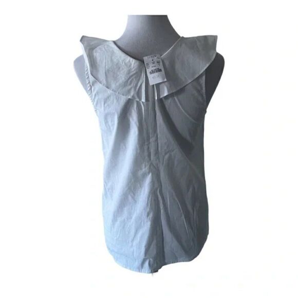 🆕 J. Crew White Ruffle Tank Top size 0 - Picture 3 of 7